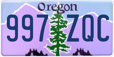 OR license plate 997ZQC
