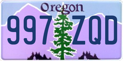 OR license plate 997ZQD