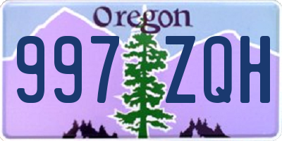 OR license plate 997ZQH