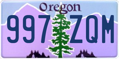 OR license plate 997ZQM