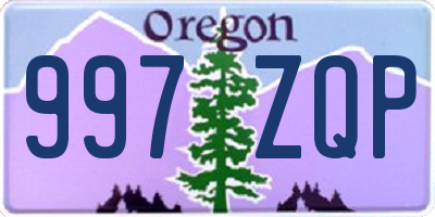 OR license plate 997ZQP
