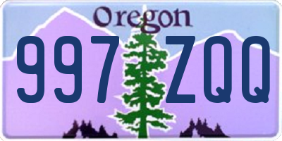 OR license plate 997ZQQ