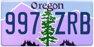 OR license plate 997ZRB