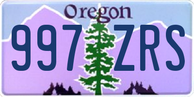 OR license plate 997ZRS