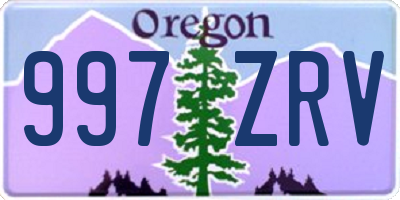 OR license plate 997ZRV