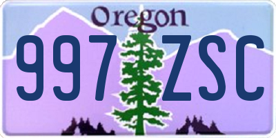 OR license plate 997ZSC