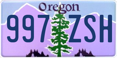 OR license plate 997ZSH