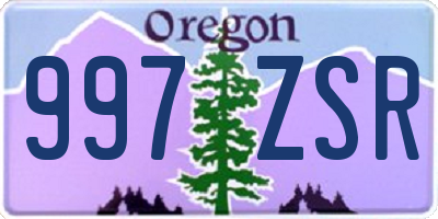 OR license plate 997ZSR