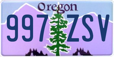 OR license plate 997ZSV