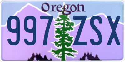 OR license plate 997ZSX