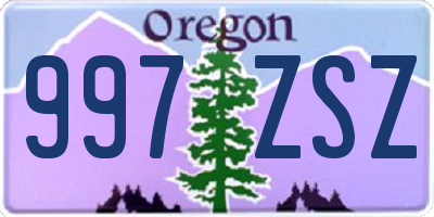 OR license plate 997ZSZ