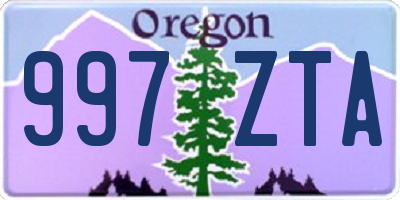 OR license plate 997ZTA