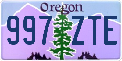OR license plate 997ZTE