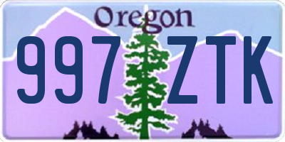 OR license plate 997ZTK