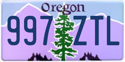 OR license plate 997ZTL