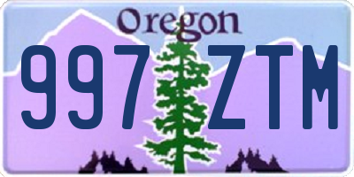 OR license plate 997ZTM