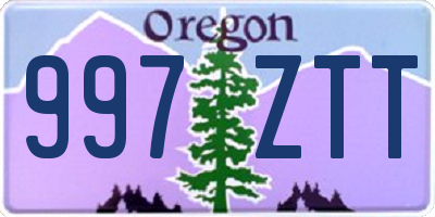 OR license plate 997ZTT