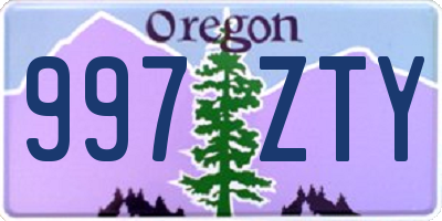 OR license plate 997ZTY