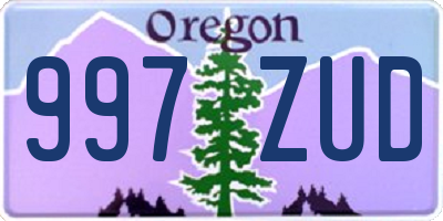 OR license plate 997ZUD