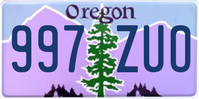 OR license plate 997ZUO