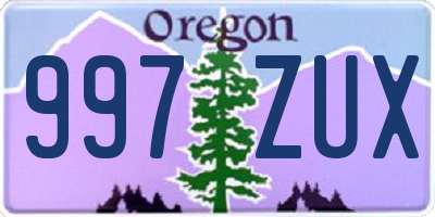 OR license plate 997ZUX