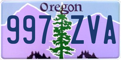 OR license plate 997ZVA