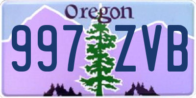 OR license plate 997ZVB