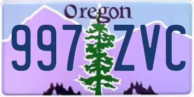 OR license plate 997ZVC