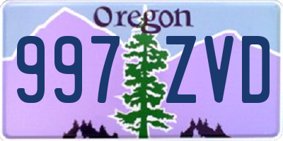 OR license plate 997ZVD