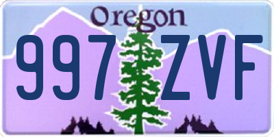 OR license plate 997ZVF