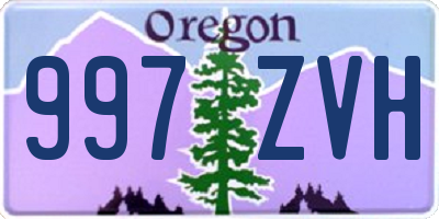 OR license plate 997ZVH