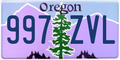 OR license plate 997ZVL