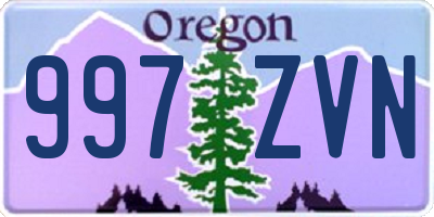 OR license plate 997ZVN