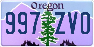 OR license plate 997ZVO