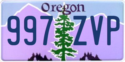 OR license plate 997ZVP