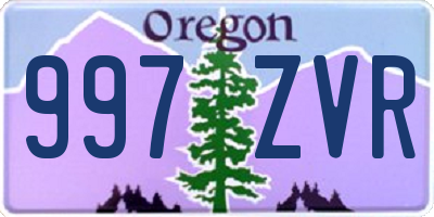 OR license plate 997ZVR