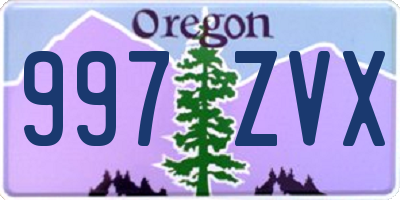 OR license plate 997ZVX