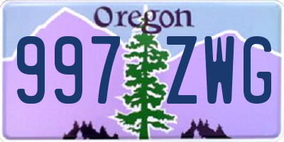 OR license plate 997ZWG