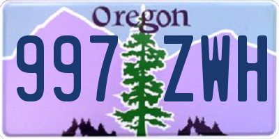 OR license plate 997ZWH