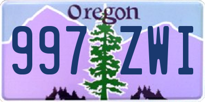 OR license plate 997ZWI