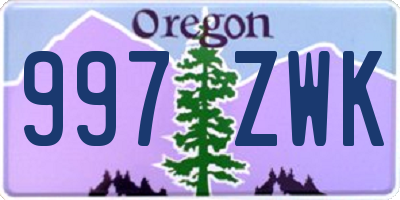 OR license plate 997ZWK