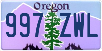 OR license plate 997ZWL