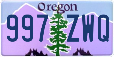OR license plate 997ZWQ