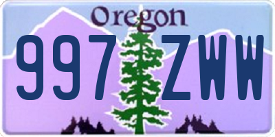 OR license plate 997ZWW