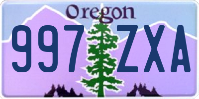 OR license plate 997ZXA