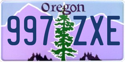 OR license plate 997ZXE