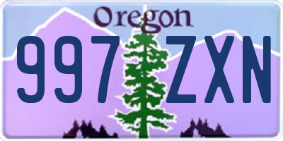 OR license plate 997ZXN