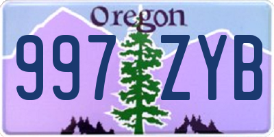 OR license plate 997ZYB