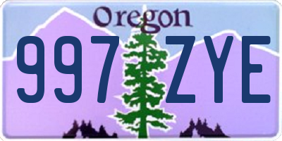 OR license plate 997ZYE