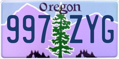 OR license plate 997ZYG